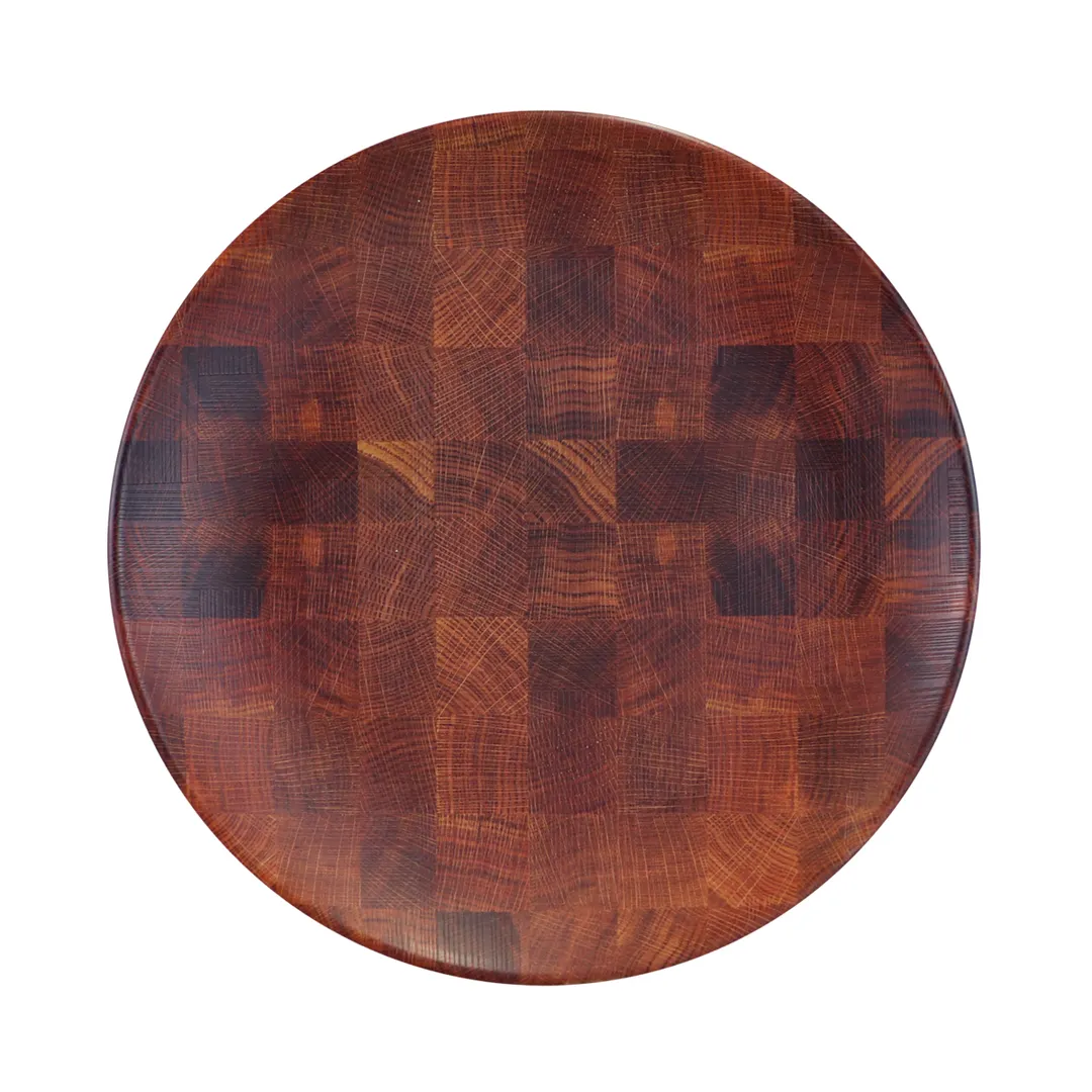 GET ECO66R-CK 6" Round Melamine Plate, Natural Checkered Wood Pattern, BPA‑Free, Dishwasher Safe