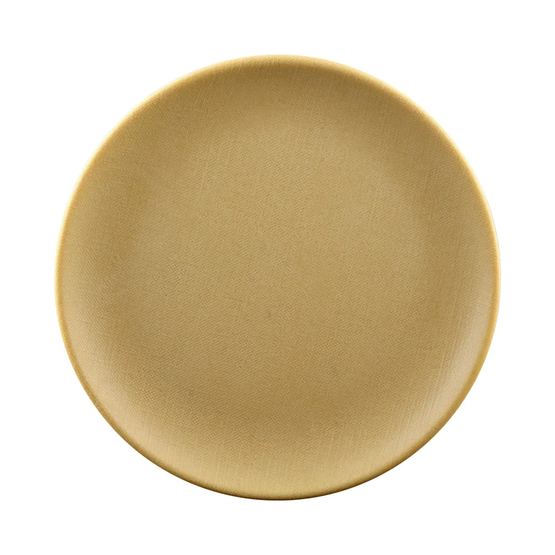 GET ECO66R-RT Plate, 6" Dia. x 5/8"H, Round Tan, Rolled Edge, BPA‑Free 50% Melamine/50% Bamboo