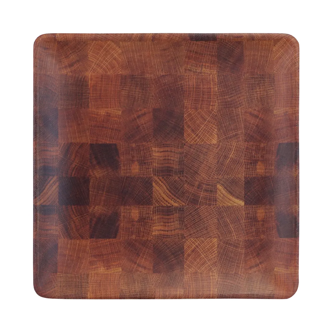 GET ECO66SQ-CK Plate, 6"L x 6"W x 5/8"H, Square Melamine, Wood, Break/Chip/Stain‑Resistant