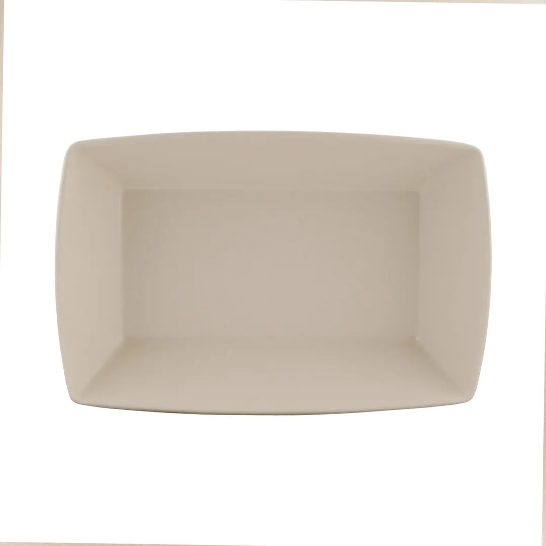 GET ECO862-PP Bowl, 38 Oz, 9-1/4"L x 6-1/4"W x 2"H, Rectangular White, BPA‑Free Melamine/Bamboo
