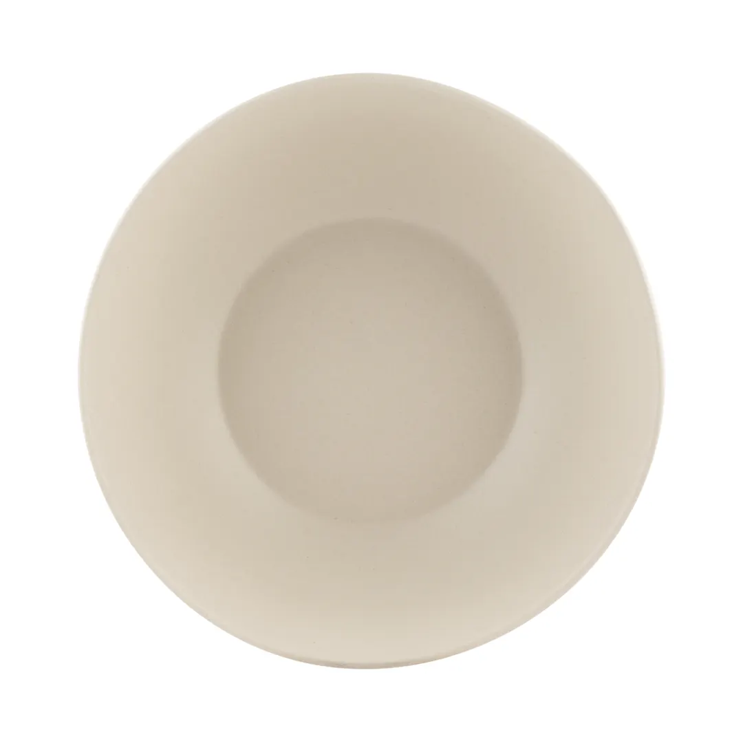 GET ECO93-PP Bowl, 2-1/4 Qt., 9-3/8" Dia. x 3"H, Round White Melamine/Bamboo, Scratch Resistant