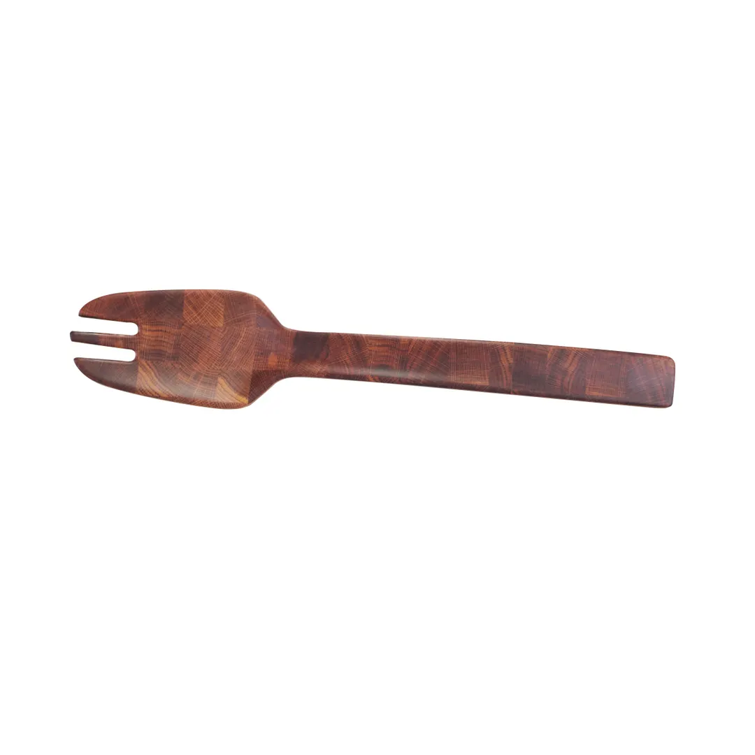 GET ECOF11-CK Elite Global Fork, 11" Checkered Wood Pattern, Plastic, BPA Free, Dishwasher Safe