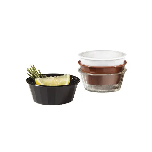 GET ER-020-W White Ramekin, 2 Oz., 2-3/4" Dia. X 1-1/2" Deep, Fluted, Break-Resistant - 1 Dozen