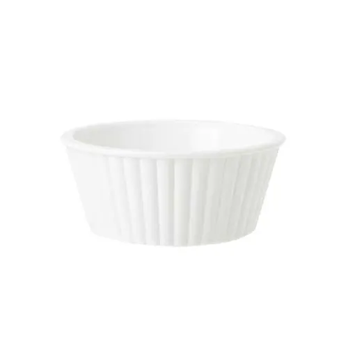 GET ER-402-W White Plastic Ramekin, 2 Oz., 2-1/2" Dia. X 1-1/4" Deep, Fluted, Break-Resistant - 1 Dozen