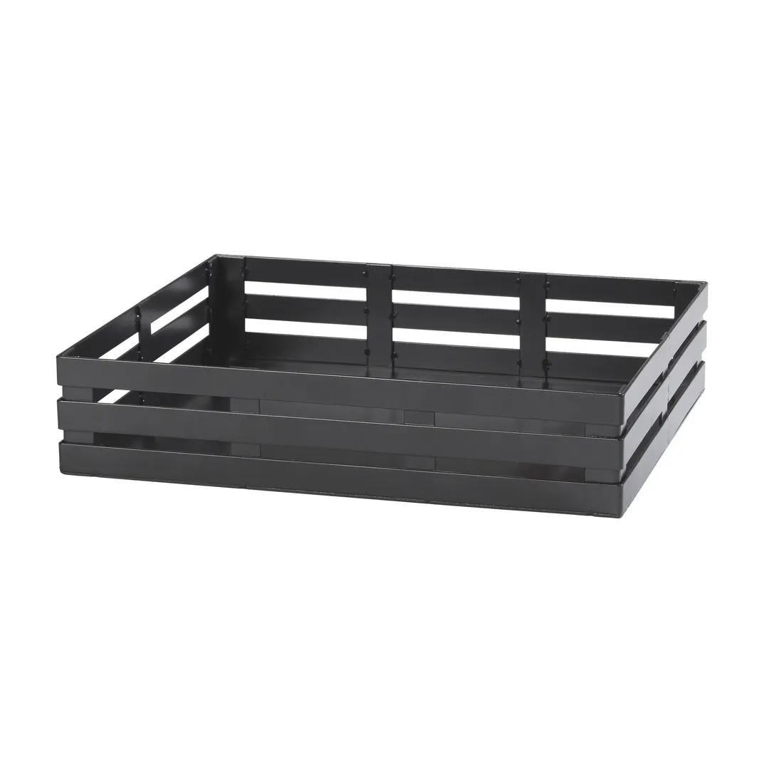 GET FB-1113-MG Crate Frame – Half-Size Rectangular Steel, Powder-Coated Metal Gray, 13½"×11"×2¾"