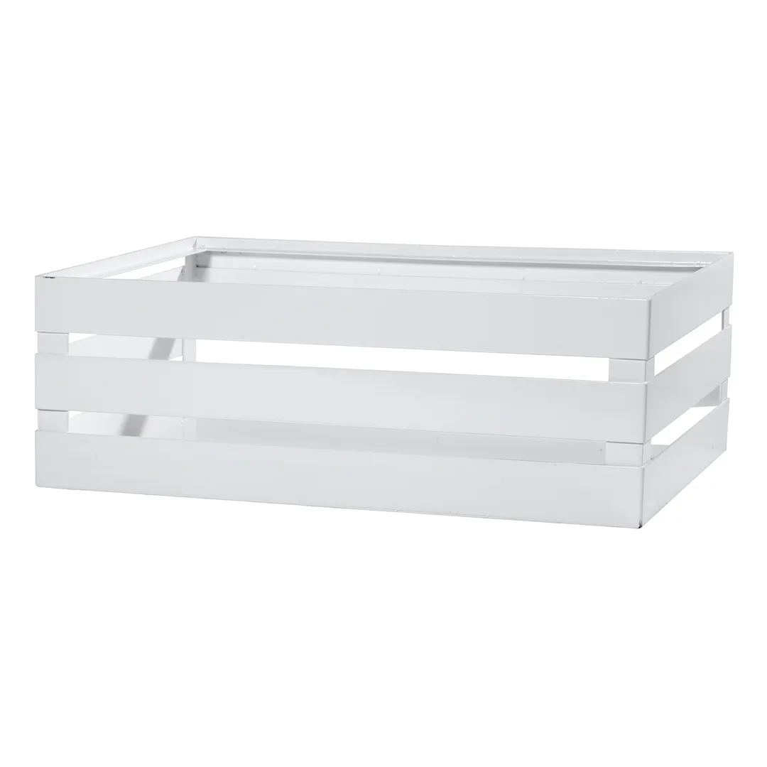 GET FB-FULL-W Curator Crate Frame - 21-3/4" x 13-1/2" x 7-1/2", Steel, White, Standard Food Pan