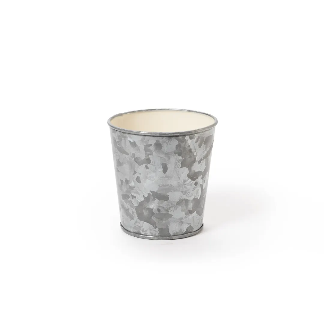 GET GC-35-GG/IV French Fry Cup, 3-3/4" Dia x 3-3/4" H, 13-14 oz, Galvanized Metal, Ivory Powder