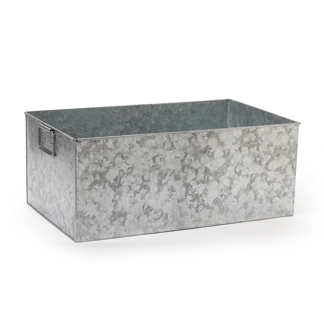 GET GT-2112-GG Beverage Tub, 8.5 Gal Rectangular, 20" (24" Handles) x 12" x 8-1/2" Galvanized Gray, Hand-Wash
