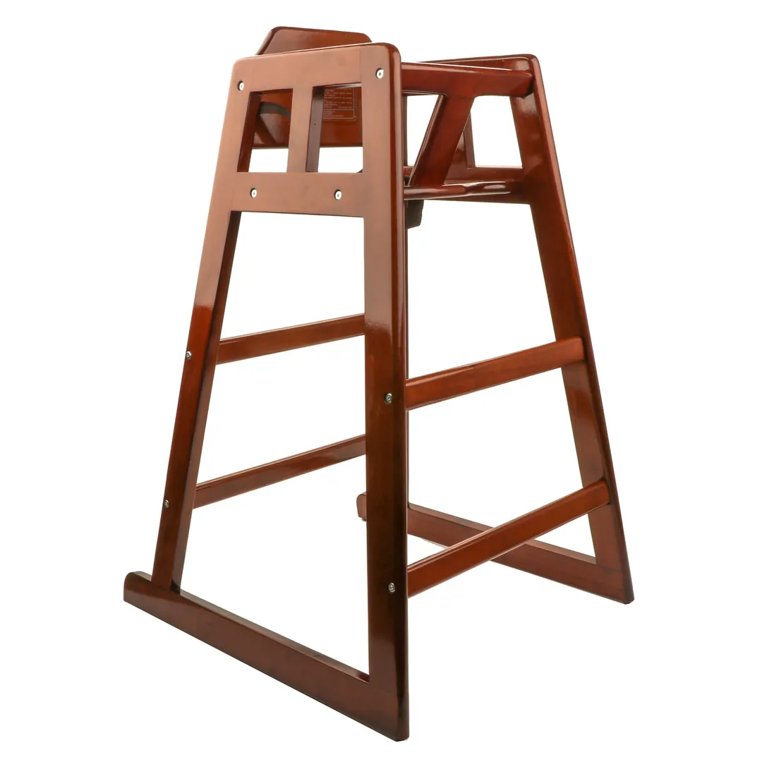 GET HC-100-MOD-TALL-W High Chair, 19-5/8"W x 19-3/4"D x 36"H, Walnut Finish, Hardwood, 3-Point Strap Harness