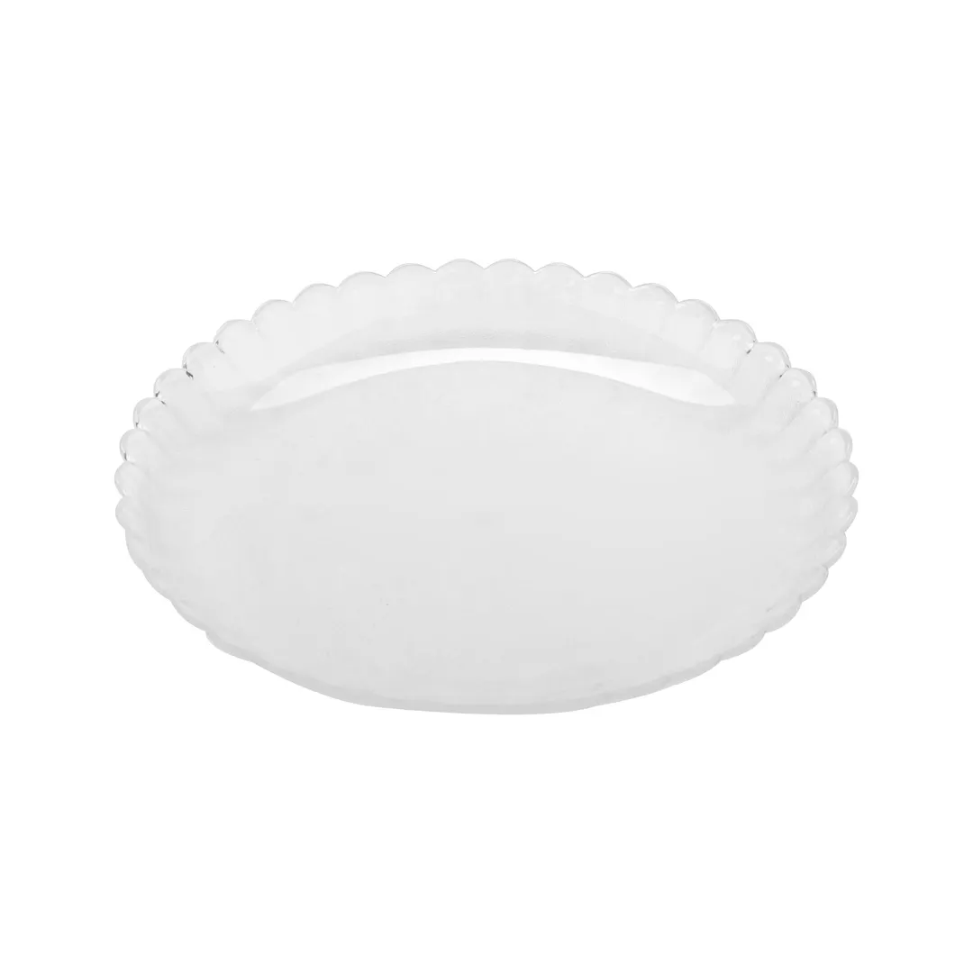 GET HI-2001-CL - Clear 8" Round Scalloped Edge Plastic Reusable Plate for Home Dining, 1 Dozen