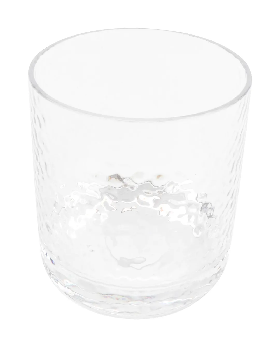GET HM-12R-CL Clear SAN Plastic Rocks Cup, 12oz, 3-1/4" Dia. x 3.62"H, Hammered Finish - 1 Dozen
