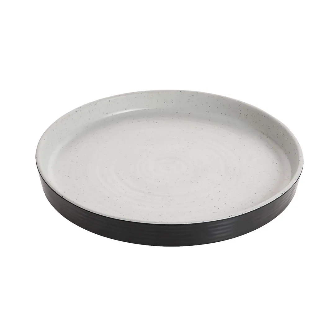 GET INF115 Cheforward Infuse Plate, 10" Dia. X 1-2/5"H, Round Edge Rim, Melamine, Stone Natural