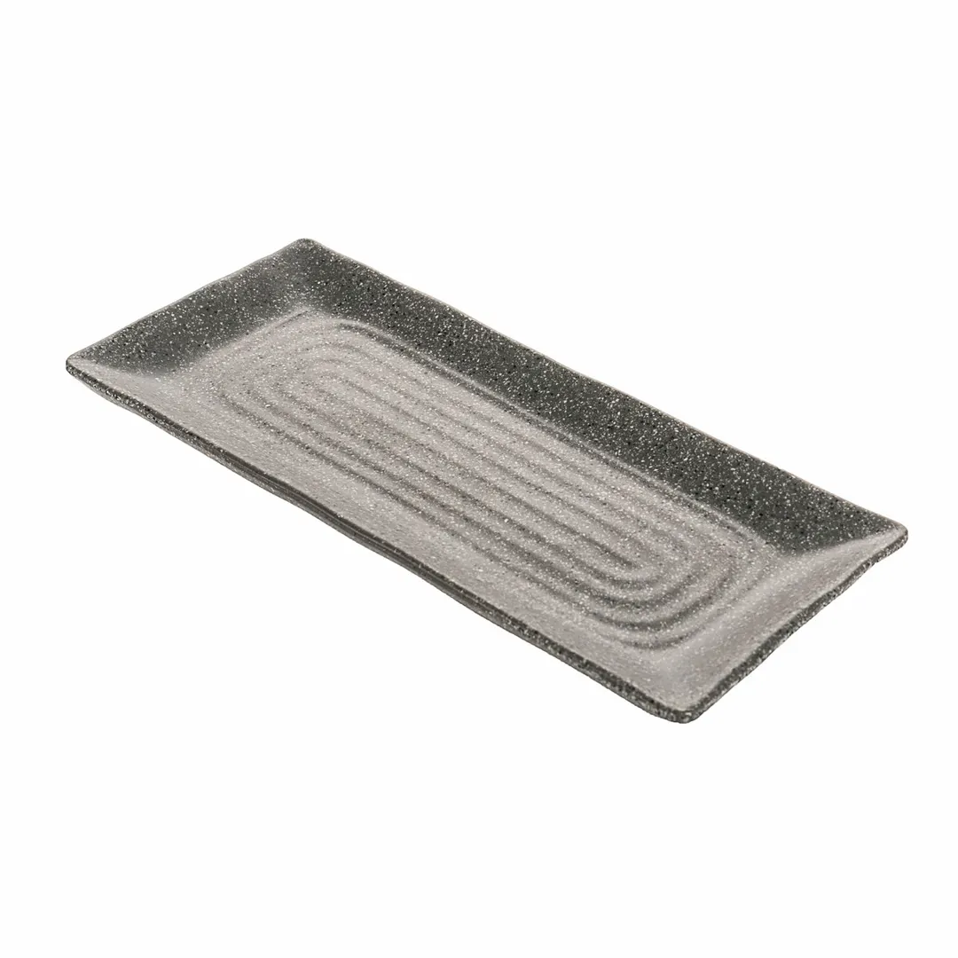 GET INF206 Cheforward Infuse Platter, 10 3/8"L x 4 1/2"W x 7/10"H, Rectangular Melamine, Stone Grey