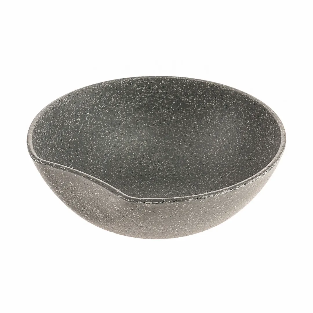 GET INF208 Cheforward Dented Bowl, 31-1/2 Oz, 7-1/5" L x 6-3/5" W x 2-1/2" H, Stone Grey, Melamine