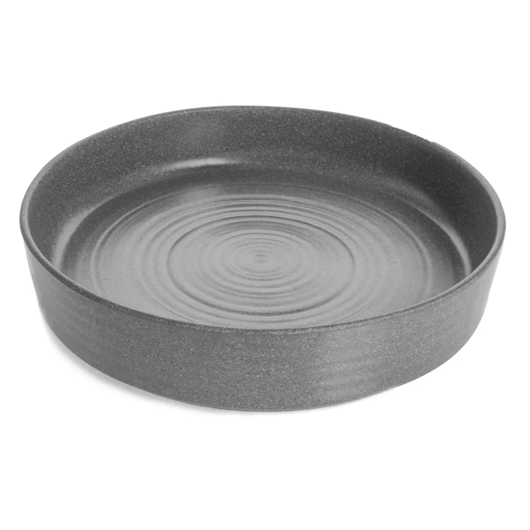 GET INF218 Cheforward Infuse Platter – 17½" Dia x 3¾" H, Round Melamine, Stone Grey, BPA‑Free