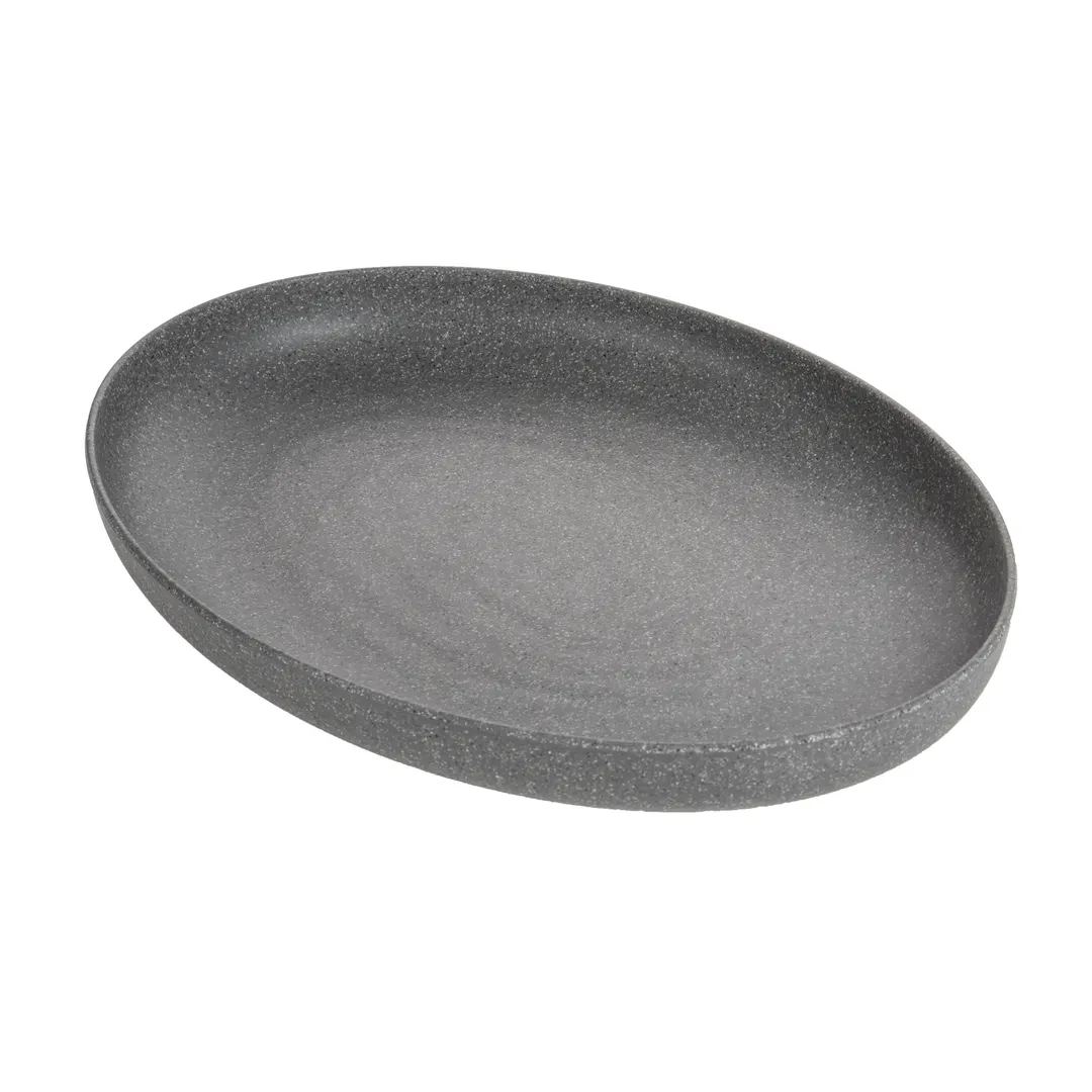 Get INF220 Cheforward Infuse Pasta Bowl, 16-1/2"L x 12"W x 2-3/4"H, Oval, Melamine, Stone Grey