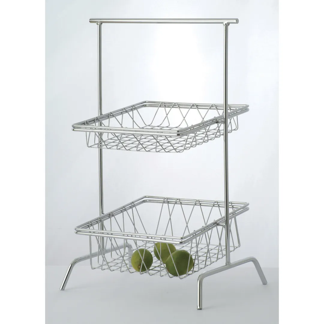GET IR-706C Urban Renewal POP Display Stand, 12" Square, Chrome Plated, 2‑Tier, Fits WB‑104C/106C