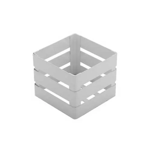 GET IR-723-W Condiment Stand, Square, 4-1/4" x 4-1/4" x 3-1/2" 1-Tier Powder-Coated Iron White