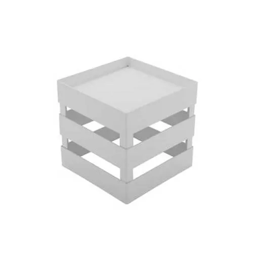 GET IR-725-W Urban Renewal Curator Riser, 8" x 8" x 8", Powder Coated Iron, White