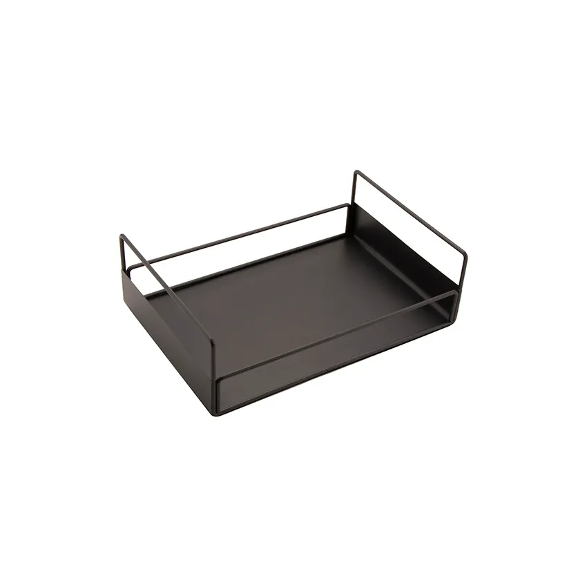 GET IR-734-MG Condiment Stand, 8-1/2" x 12-1/2" x 3-3/4", 6-slot, gun metal powder-coated iron wire