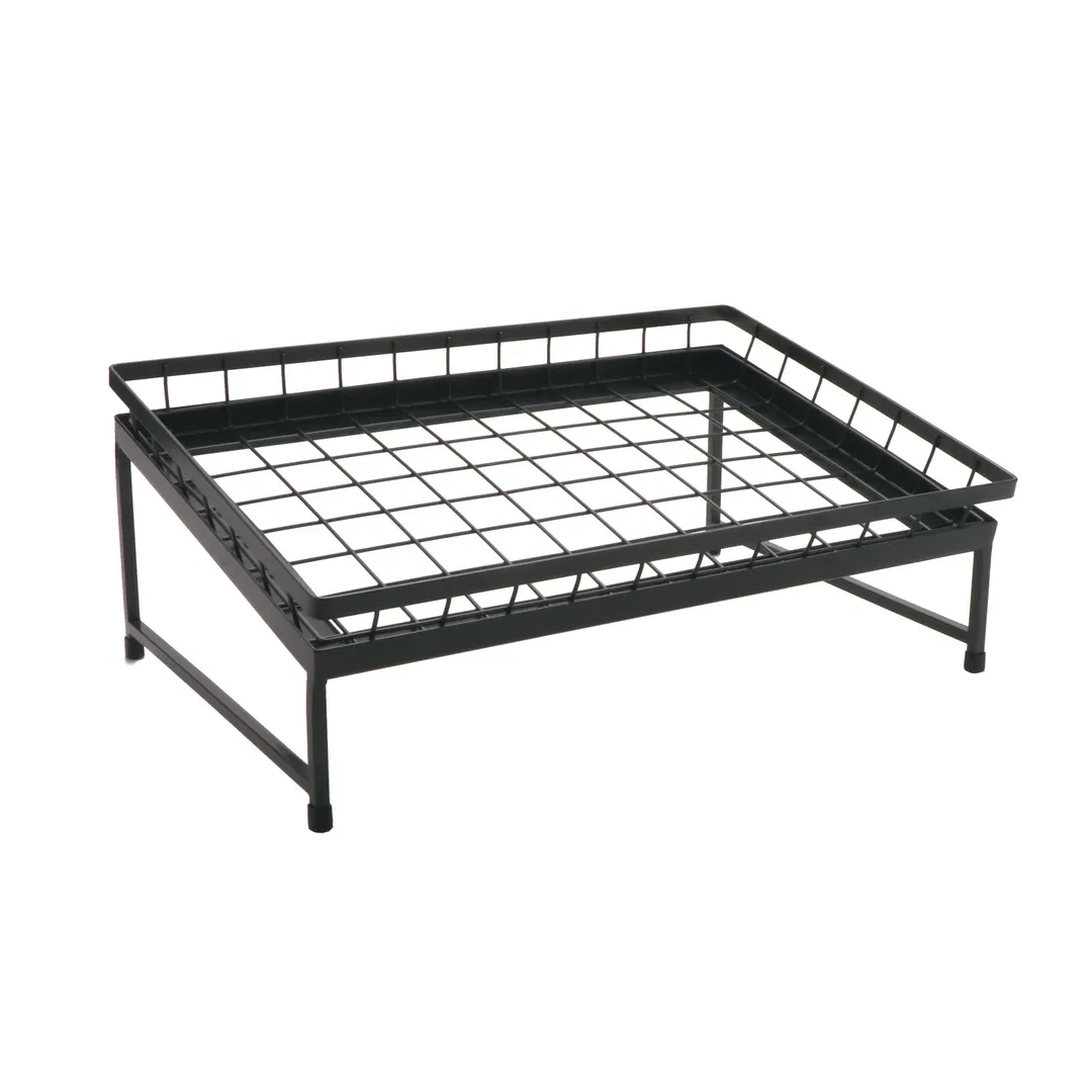GET IR-737-MG-1812MG Angled Stand, 17‑3/4" L x 12" W x 7‑7/8" H, Gunmetal Grey Wire Basket - Set