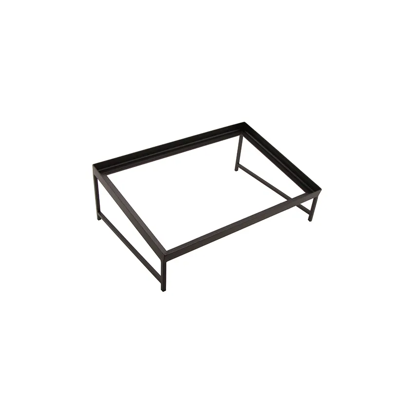 GET IR-737-MG Angled Stand – 12" x 17-3/4", 1 Compartment, Iron, Gun Metal, Fits 18"x12" Baskets