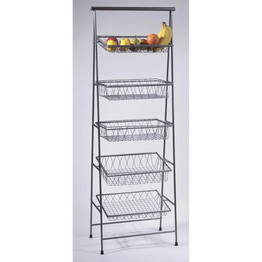 GET IR-900 POP Pane Stand, 23½" × 14" × 64" H, Rectangular 5‑Tier Powder Iron, Gray