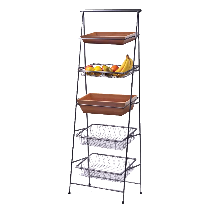 GET IR-906 Urban Renewal POP Pane Stand, 23.5" X 14" X 64" H, 5‑Tier Riser, Iron Gray