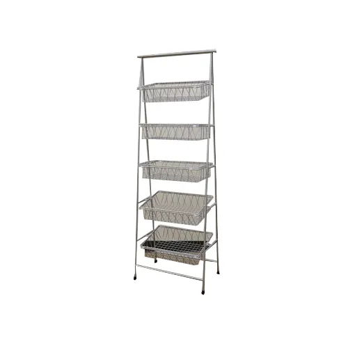 GET IR-951-SV Urban Renewal POP Pane Stand, 23-1/2" x 14" x 64" Rectangular, 5‑Tier, Silver Metal