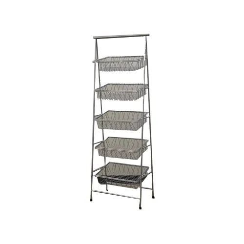 GET IR-951T-SV POP™ Pane Stand, 23-1/2" x 14" x 64" Rectangular 5‑Tier Tilted Metal Silver