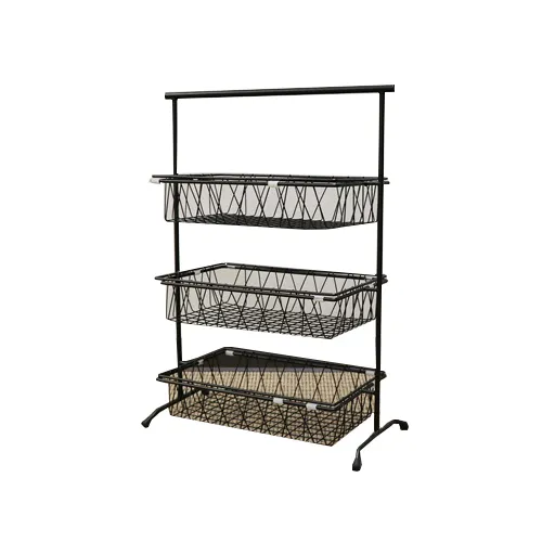GET IR-952-BK POP Pane Stand, 22.75" x 11" x 31.25" Rectangular 3‑Tier Metal Black Display Risers
