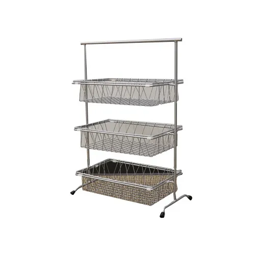 GET IR-952-SV POP™ Pane Stand, 22-3/4" x 11" x 31-1/4" 3‑Tier Silver Riser, Height 30"