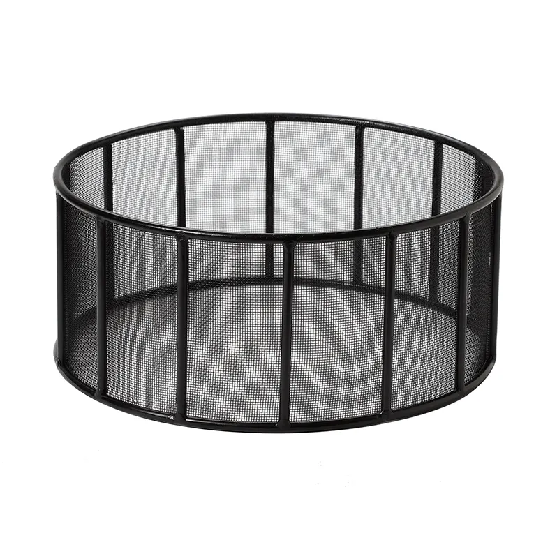 GET IRSFB-100 Mesh Fence Riser, 14" Dia. x 6" H Round, Black Iron, 5‑8" Height, 1‑2 Steps