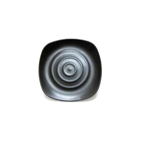 GET JW1088-B Elite Global Square Melamine Plate, 8-3/4" x 7/8" H, Black, Break/Chip Resistant