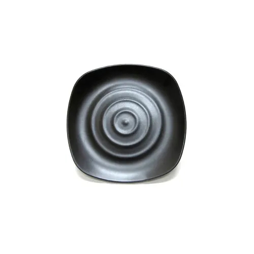 GET JW1098-B Elite Global Solutions Square Melamine Plate, Black, Break, Chip, Stain & Scratch Resistant
