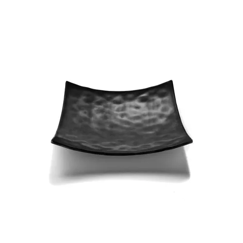 GET JW10SQRF-B Plate 9-3/4" x 2-1/4"H Square Coupe, Black Melamine, Break/Chip/Stain Scratch-Resistant