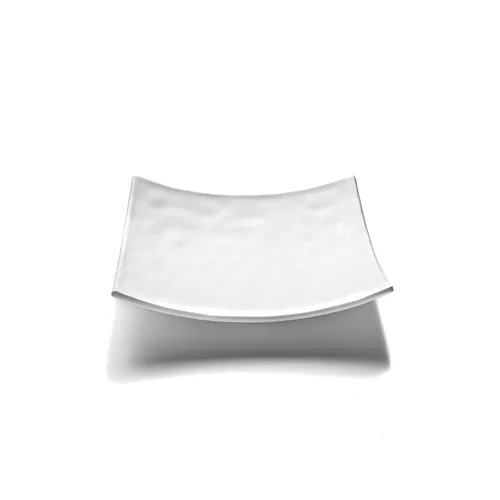 GET JW10SQRF-W - White Melamine Plate, 9-3/4" x 2-1/4", Chip Stain Scratch Resistant Dishwasher Safe