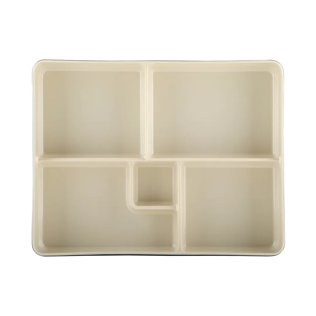 GET JW11852T-ES Bento Box, 10-3/4" x 8-3/8" x 2"H, Two‑Tone Melamine, Sand Interior, Ebony Exterior