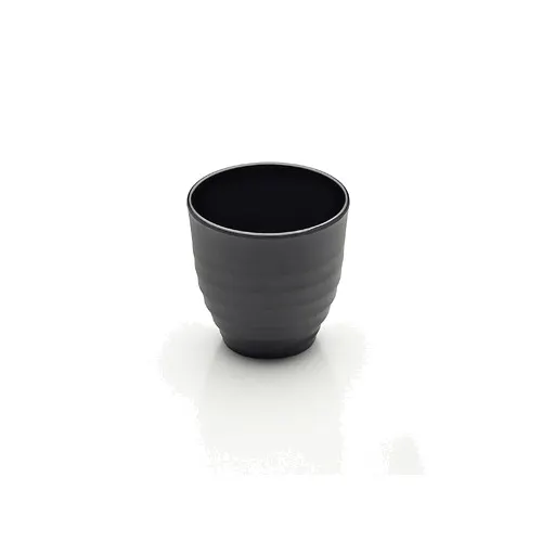 GET JW2025-B Black Melamine Tea Cup, 8 oz, 3-1/4" Dia x 3-5/8" H, Round, Dishwasher Safe, BPA Free