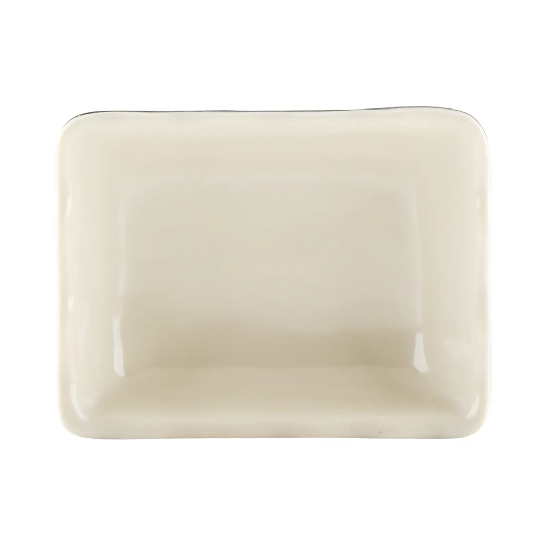 GET JW3252T-ES Sauce Dish, 2 Oz., 3-1/4" L x 2-1/2" W x 1" H, Two-Tone Sand/Black, Melamine, BPA-Free