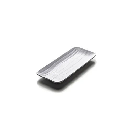 GET JW5411-W White Melamine Tray, 11" x 4-5/8" x 1-1/8", Wave Design, BPA‑Free, Scratch‑Resistant