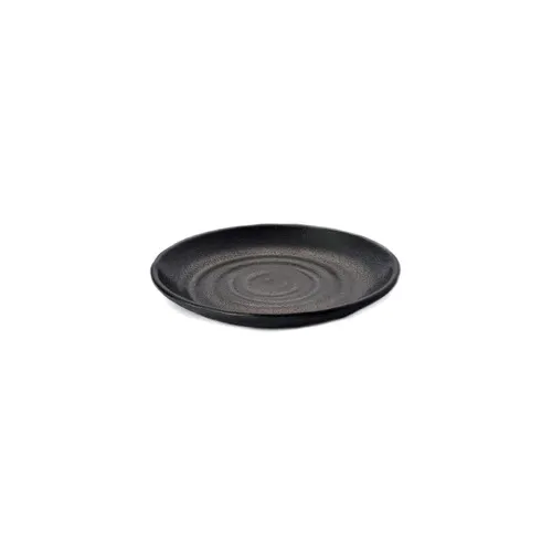 GET JW7006-B Black Melamine Plate, 6-1/4" Dia. x 7/8" H, Coupe Break/Chip Resistant, Dishwasher Safe