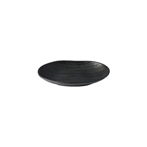 GET JW7307-B Elite Plate, 7-1/4" L x 4-1/2" W x 1-1/8" H, Black Melamine, BPA Free, Asian Dinnerware