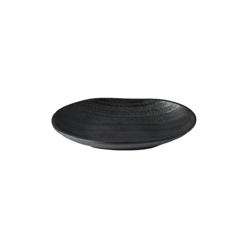 GET JW7309-B Black Oval Plate 9" x 5-3/4" x 1-3/8", BPA-Free Melamine, Scratch-Resistant