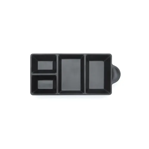 GET JWT4C-B 4-Comp Tray, Black Melamine, 8-3/4" L x 4-3/8" W x 1" H, Dishwasher Safe, BPA Free