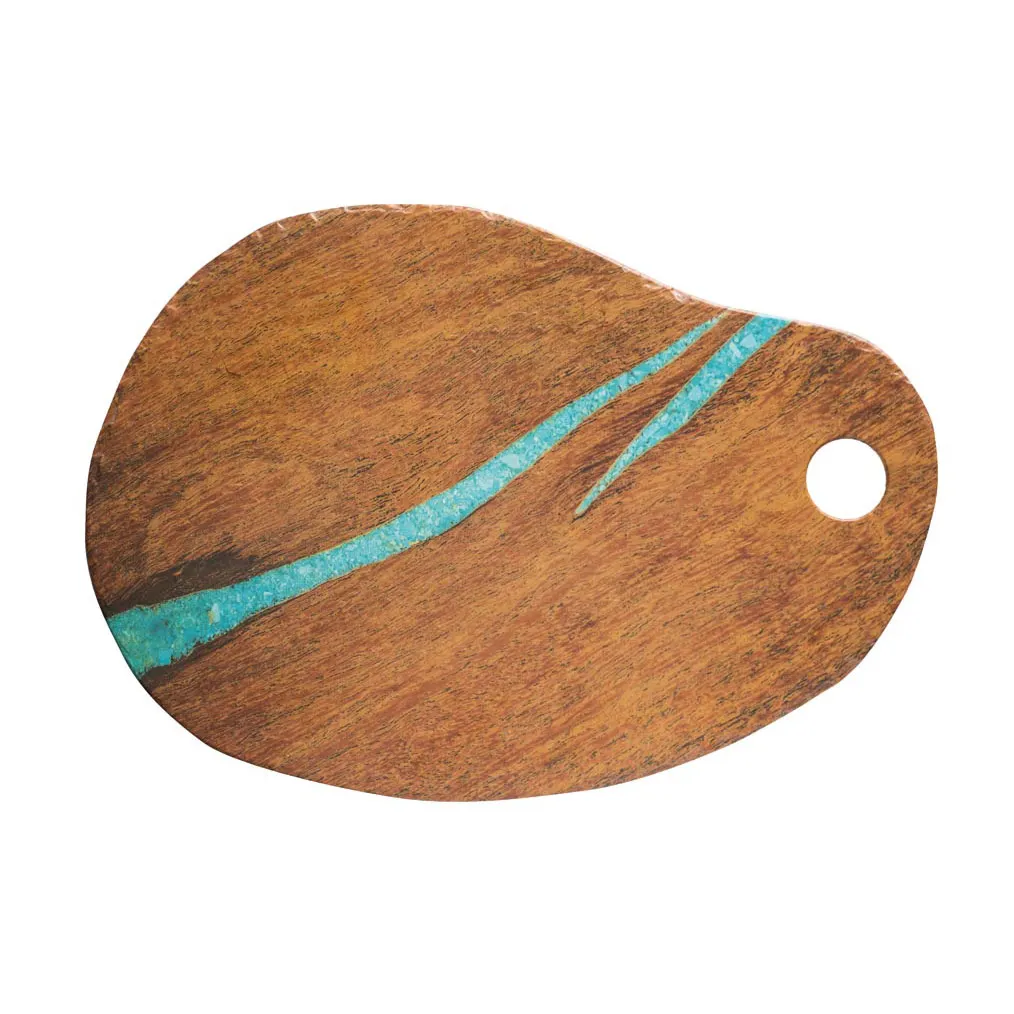 GET LP301 Cheforward Lapis Board, 17-3/8" L x 12" H, Melamine Tray, Cherry Turquoise, Dishwasher Safe