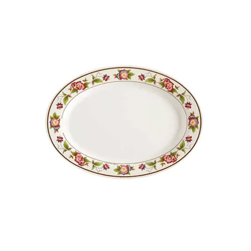GET M-4020-TR Tea Rose™ Platter 14" x 10" Oval, Melamine, Break‑Resistant, Dishwasher‑Safe - 1 Dozen