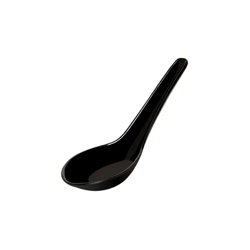 GET M-6030-BK Hidden Treasures Won-Ton Soup Spoon, 0.65 Oz., Break-Resistant Melamine, NSF - Dozen