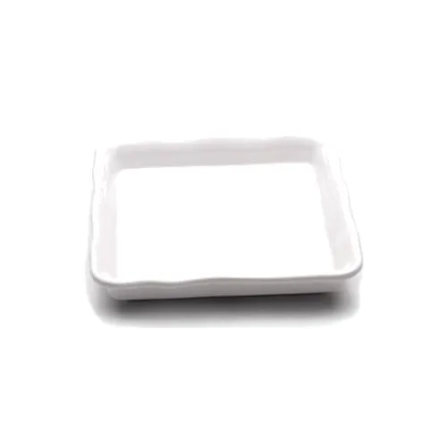 GET M1010-NW Elite Global Solutions Tray, 10" x 10" x 1.5"H, Square, Organic Edged, White, Melamine