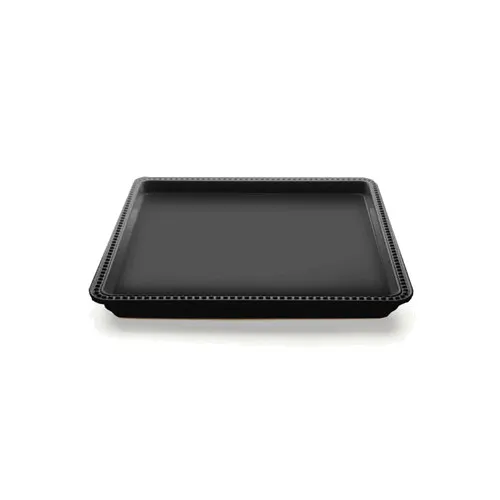 GET M1010SQ-B Elite Global Solutions Tray, 10" x 10" x 1"H, Square, Beaded Edge, Melamine, Black